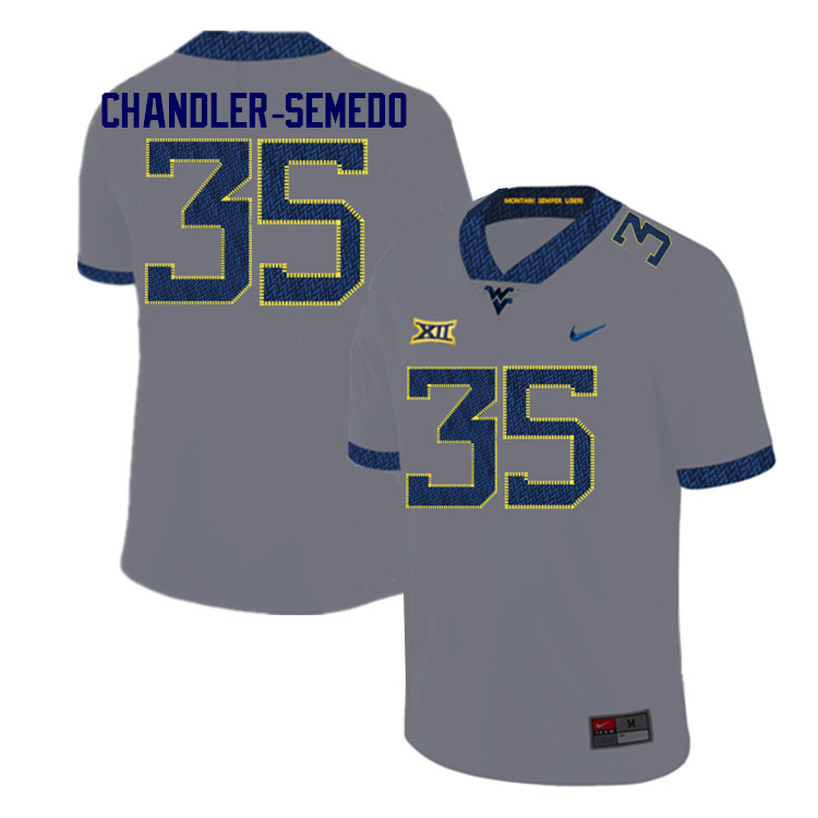 Men #35 Josh Chandler-Semedo West Virginia Mountaineers College Football Jerseys Sale-Gray